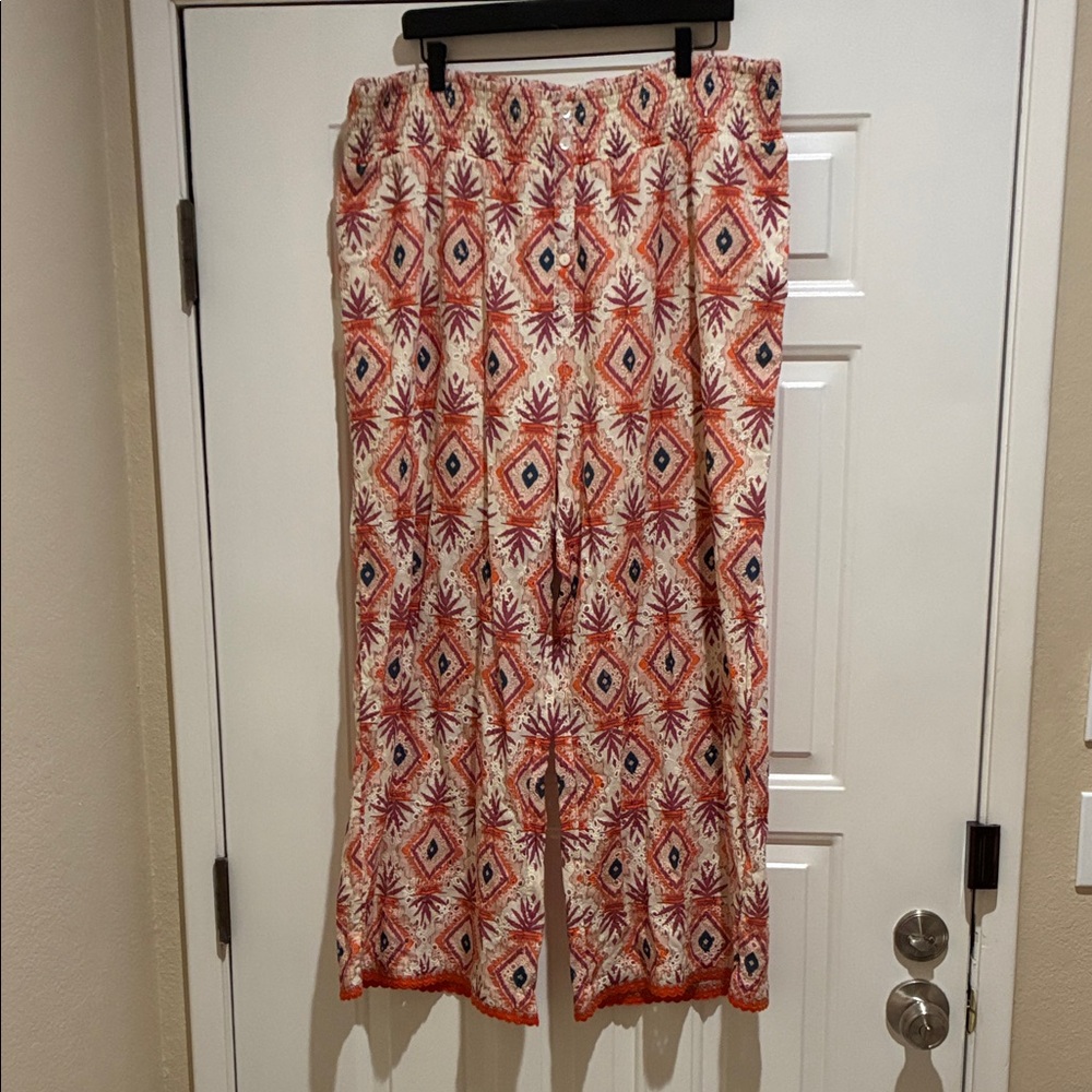 Sundance Colorful Geometric Patterned wide leg Pants